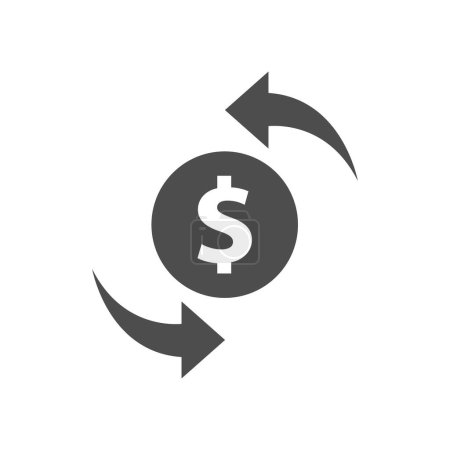 Illustration for Dollar Turnover glyph vector icon isolated. Dollar Turnover stock vector icon for web, mobile app and ui design - Royalty Free Image