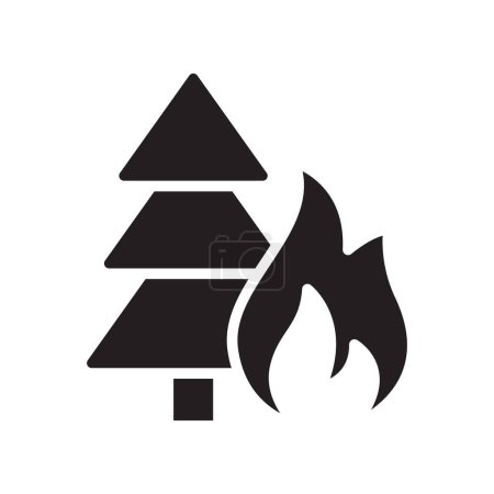 Illustration for Fire In Forest glyph vector icon isolated. Fire In Forest stock vector icon for web, mobile app and ui design - Royalty Free Image