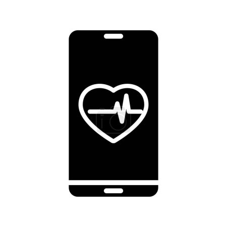 Illustration for Health App glyph vector icon isolated. Health App stock vector icon for web, mobile app and ui design - Royalty Free Image