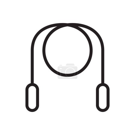 Ilustración de Icono de vector de contorno de cuerda de salto aislado sobre fondo blanco. Icono de línea de cuerda de salto para diseño web, móvil y ui - Imagen libre de derechos