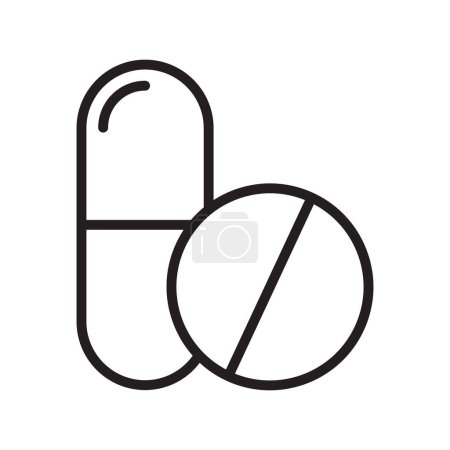 Vitaminas esbozan icono vectorial aislado sobre fondo blanco. Icono de línea de vitaminas para diseño web, móvil y ui