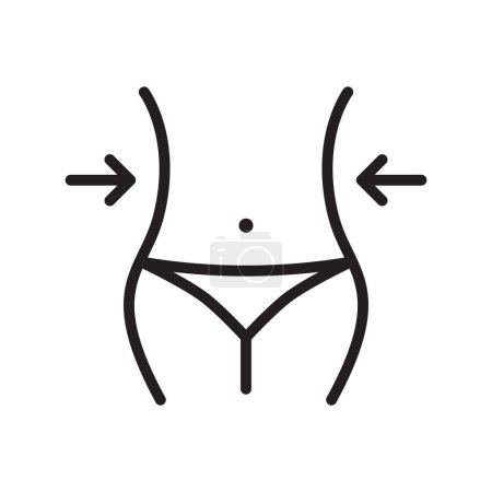Esquema de cintura icono vectorial aislado sobre fondo blanco. Icono de línea de cintura para diseño web, móvil y ui