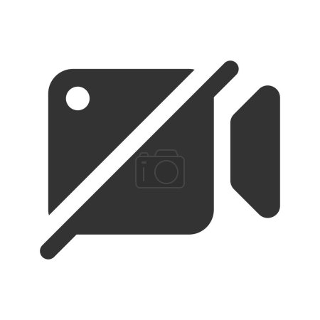 Camera off glyph vector icon isolated on white background. Camera off glyph vector icon for web, mobile and ui design