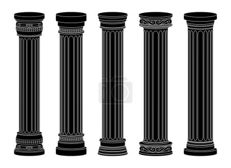 Ilustración de Columnas antiguas diseño vectorial ilustración aislada sobre fondo - Imagen libre de derechos