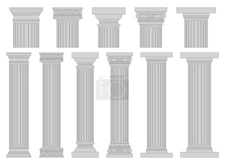 Ilustración de Columnas antiguas diseño vectorial ilustración aislada sobre fondo - Imagen libre de derechos