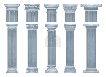 Illustration for Ancient columns vector design illustration isolated on background - Royalty Free Image