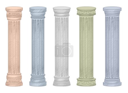 Illustration for Ancient columns vector design illustration isolated on background - Royalty Free Image