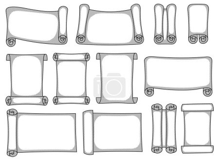 Illustration for Old scroll vector design illustration isolated on white background - Royalty Free Image