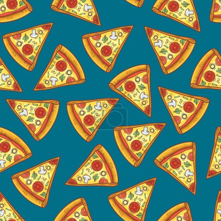 Téléchargez les illustrations : Illustration vectorielle de modèle de pizza - en licence libre de droit