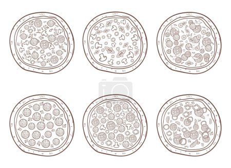 Ilustración de Pizza vector diseño ilustración aislada sobre fondo blanco - Imagen libre de derechos