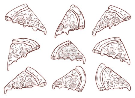 Ilustración de Pizza vector diseño ilustración aislada sobre fondo blanco - Imagen libre de derechos