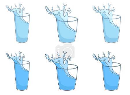 Illustration for Water splash in glass vector design illustration isolated on background - Royalty Free Image