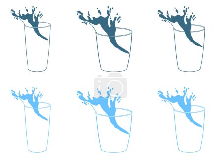 Ilustración de Salpicadura de agua en el diseño de vectores de vidrio ilustración aislada sobre fondo - Imagen libre de derechos