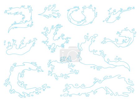 Téléchargez les illustrations : Illustration de conception vectorielle d'éclaboussures d'eau isolée sur fond - en licence libre de droit