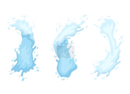 Téléchargez les illustrations : Illustration de conception vectorielle d'éclaboussures d'eau isolée sur fond - en licence libre de droit