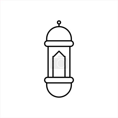 Illustration for Ramadan Lantern Symbol Monochrome Background Vector Illustration - Royalty Free Image