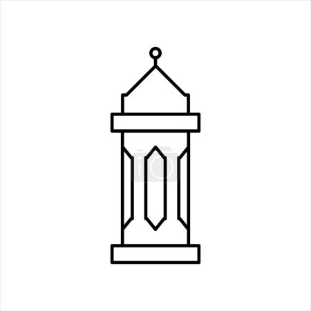 Ilustración de Ramadán Linterna Símbolo Monocromo Fondo Vector Ilustración - Imagen libre de derechos