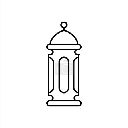 Téléchargez les illustrations : Symbole de lanterne Ramadan Illustration vectorielle de fond monochrome - en licence libre de droit