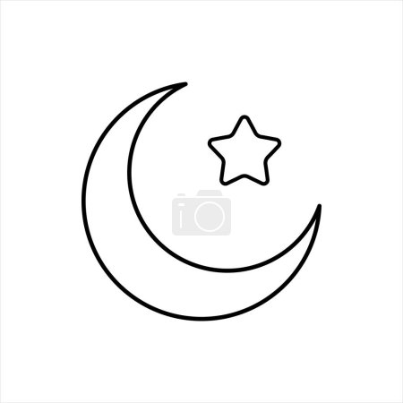 Illustration for Ramadan icon set with islamic calendar, fasting, holy book, crescent - Royalty Free Image