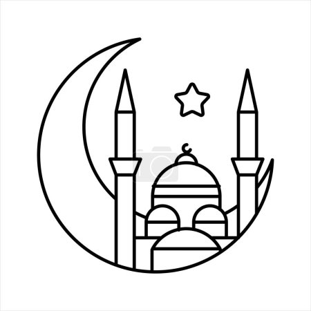 Téléchargez les illustrations : Illustration vectorielle de l'icône du plan Ramadan. L'icône du Ramadan. icône de la mosquée - en licence libre de droit