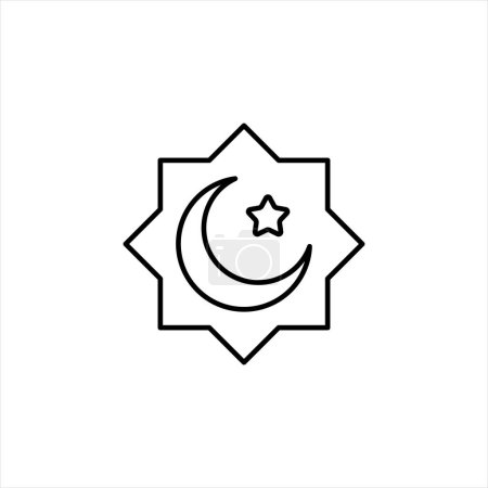 Ilustración de Ramadán conjunto de iconos con calendario islámico, ayuno, libro sagrado, media luna - Imagen libre de derechos