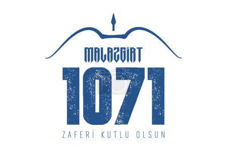 Illustration for 1071 August 26, Malazgirt Zaferi Kutlu Olsun. (Happy Malazgirt Victory) Greeting card, banner, social media template, banner vector illustration. - Royalty Free Image