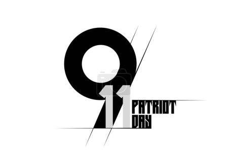 Ilustración de Banner del Día del Patriota 911. Tarjeta USA Patriot Day. 11 de septiembre de 2001. Nunca te olvidaremos. Plantilla de diseño vectorial para el Día del Patriota. - Imagen libre de derechos