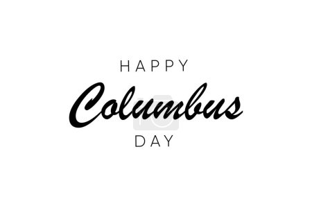 Ilustración de Tarjeta de felicitación del día de Colón feliz para la publicidad, cartel, bandera, plantilla con bandera americana. Colón día fondo de pantalla. - Imagen libre de derechos
