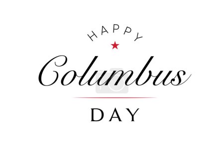 Illustration for Happy Columbus Day Greeting Card for advertising, poster, banner, template with American flag. Columbus day wallpaper. - Royalty Free Image