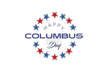 Téléchargez les photos : Joyeux Columbus Day Carte de souhaits pour la publicité, affiche, bannière, modèle avec drapeau américain. Papier peint jour Columbus. - en image libre de droit