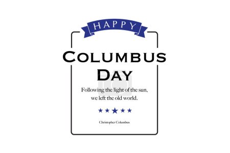 Ilustración de Tarjeta de felicitación del día de Colón feliz para la publicidad, cartel, bandera, plantilla con bandera americana. Colón día fondo de pantalla. - Imagen libre de derechos