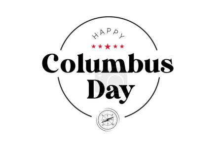 Illustration for Happy Columbus Day Greeting Card for advertising, poster, banner, template with American flag. Columbus day wallpaper. - Royalty Free Image