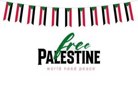 Téléchargez les illustrations : Priez pour l'illustration vectorielle palestinienne Contexte. Papier peint drapeau palestinien gratuit, flyer, illustration vectorielle bannière - en licence libre de droit