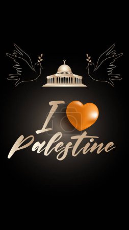 Illustration for Palestine Israel peace concept. Palestine, Israel war and world need peace text on artwork - Royalty Free Image