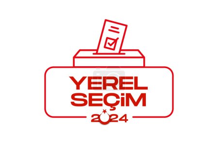 Illustration for Turkiye Yerel secimi kampanyasi translation: Turkish local election campaign. - Royalty Free Image