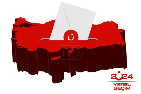 Illustration for Turkiye Yerel secimi kampanyasi translation: Turkish local election campaign. - Royalty Free Image