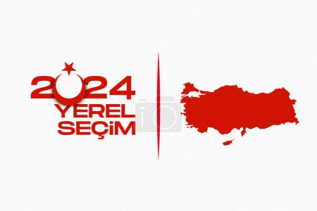 Illustration for Trkiye Yerel seimi kampanyas translation: Turkish local election campaign. - Royalty Free Image