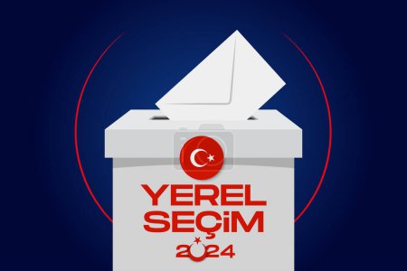 Téléchargez les illustrations : Trkiye Yerel seimi kampanyas traduction : Campagne électorale locale turque. - en licence libre de droit