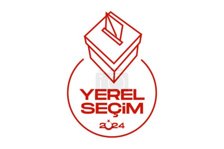Ilustración de Trkiye Yerel seimi kampanyas traducción: campaña electoral local turca. - Imagen libre de derechos