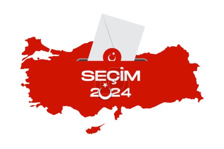 Ilustración de Trkiye Yerel seimi kampanyas traducción: campaña electoral local turca. - Imagen libre de derechos