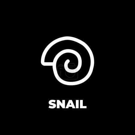 Illustration for Abstract snail logo vector file on black background - Royalty Free Image