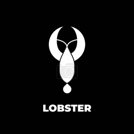Téléchargez les illustrations : Fichier vectoriel abstrait du logo du homard sur fond noir - en licence libre de droit