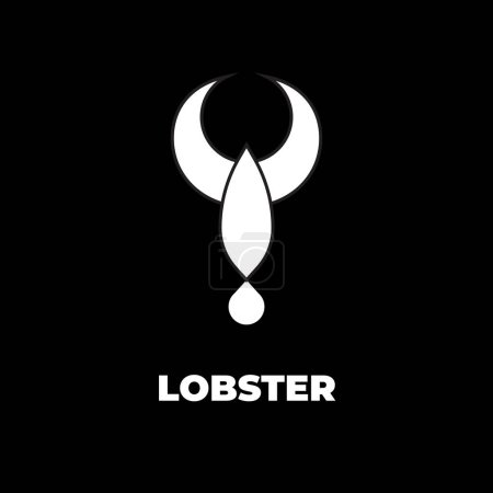 Téléchargez les illustrations : Fichier vectoriel abstrait du logo du homard sur fond noir - en licence libre de droit