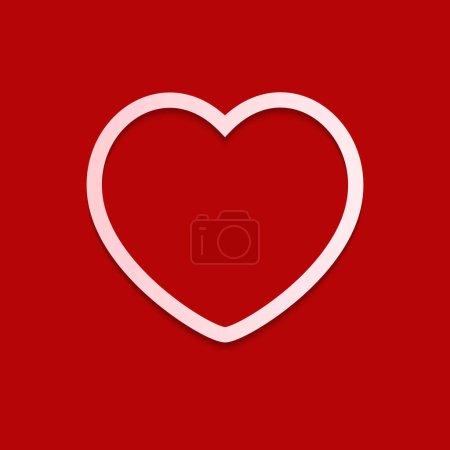 Illustration for Heart vector icon, Love symbol. Valentine's Day sign, emblem isolated on background. - Royalty Free Image