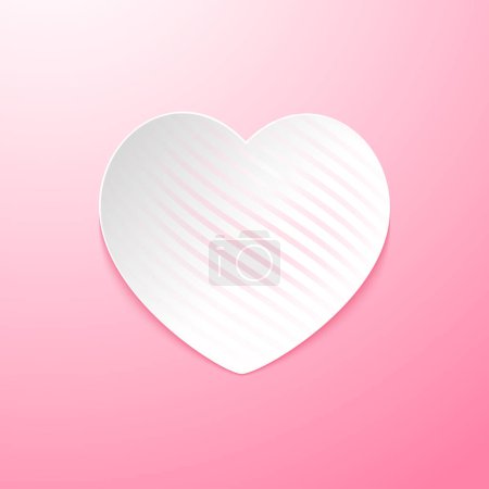 Ilustración de Icono del vector del corazón, símbolo del amor. Signo del día de San Valentín, emblema aislado sobre fondo. - Imagen libre de derechos