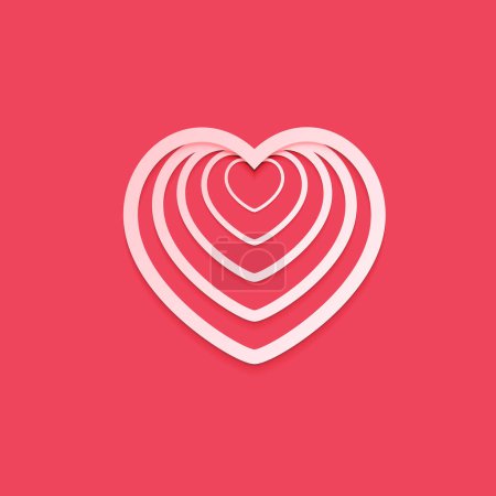 Illustration for Heart vector icon, Love symbol. Valentine's Day sign, emblem isolated on background. - Royalty Free Image