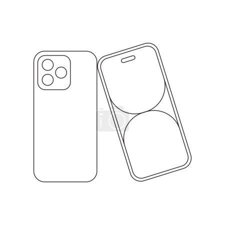 Illustration for Mobile phone mockup vector illustration. Smartphone outline simple modern design - Royalty Free Image