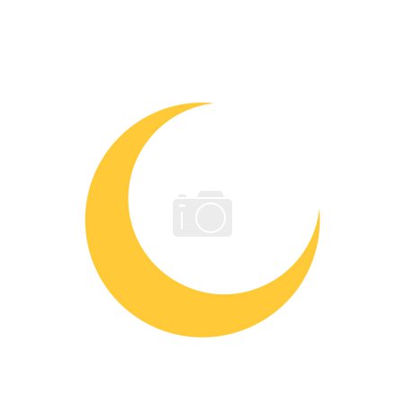 Illustration for Moon and stars vector icon on background. Flat Moon Icon. Night symbol. Vector illustration. EPS10. - Royalty Free Image