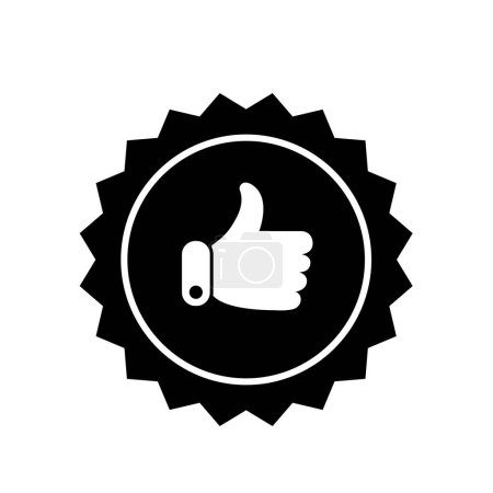 Illustration for Like icon. Hand like. Thumb up. Outline love symbol. Social media sign. Seal of approval. OK sign. Like symbol. Premium quality. Achievement badge. Quality mark. Thumb icon. Human hand. - Royalty Free Image