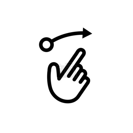Ilustración de Doble toque icono de línea. Signo de estilo lineal de Hand Click para concepto móvil y diseño web. Tocar el dedo icono del vector contorno. Símbolo del puntero del cursor, ilustración del logotipo. Pixel gráficos vectoriales perfectos - Imagen libre de derechos